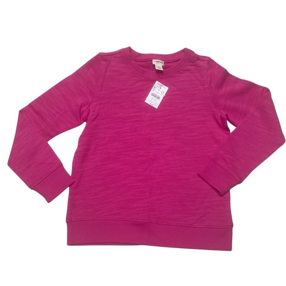 Crewcuts Other - Crewcuts Bright Pink French Terry Sweatshirt 100% Cotton Pullover NWT Size M